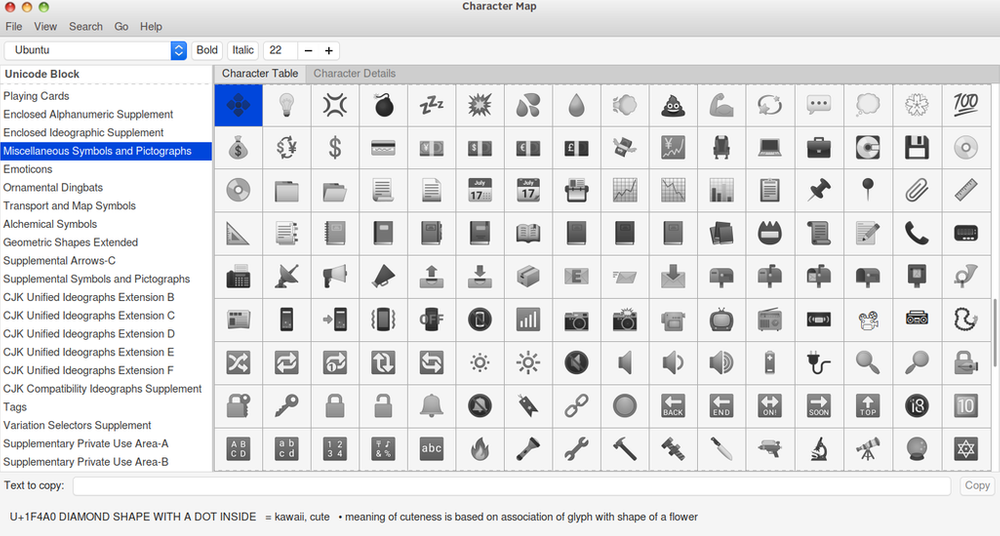 Windows Character Map Tool